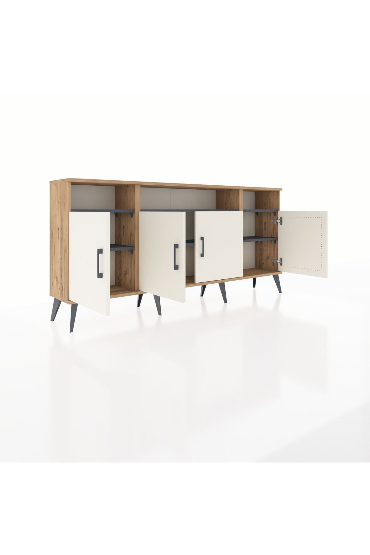 Arges Konsol 6 Raflı 4 Kapaklı 176x30x83 - S148M010V23A