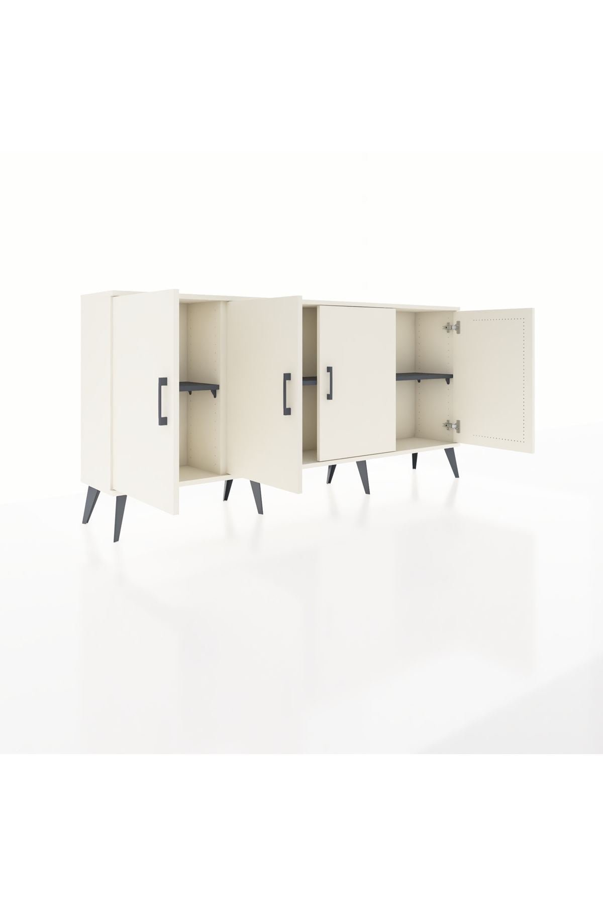 Arges Konsol 3 Raflı 4 Kapaklı 176x30x83 - S148M011V05A