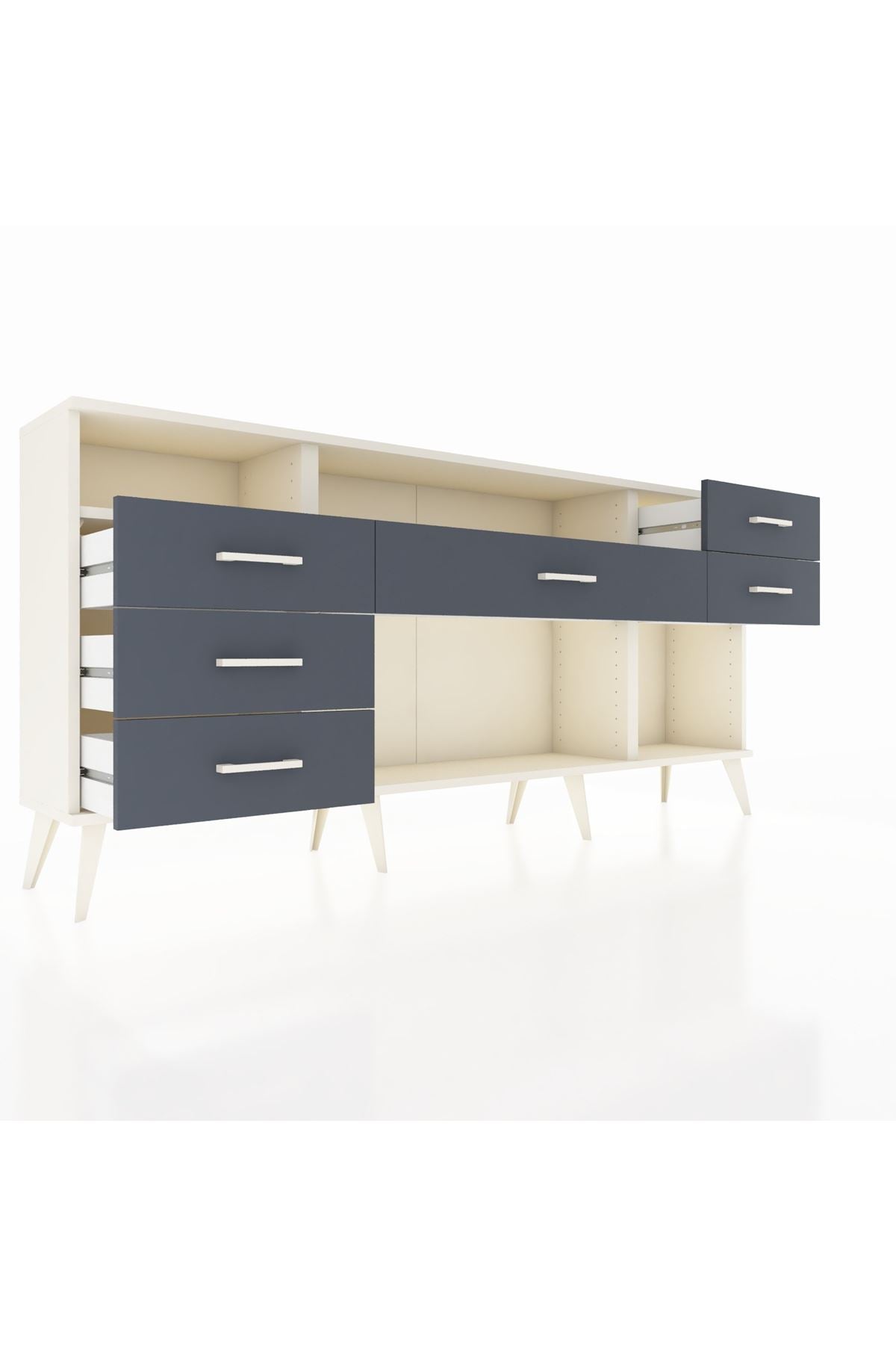 Arges Konsol 2 Raflı 6 Çekmeceli 176x30x83 - S148M012V05A