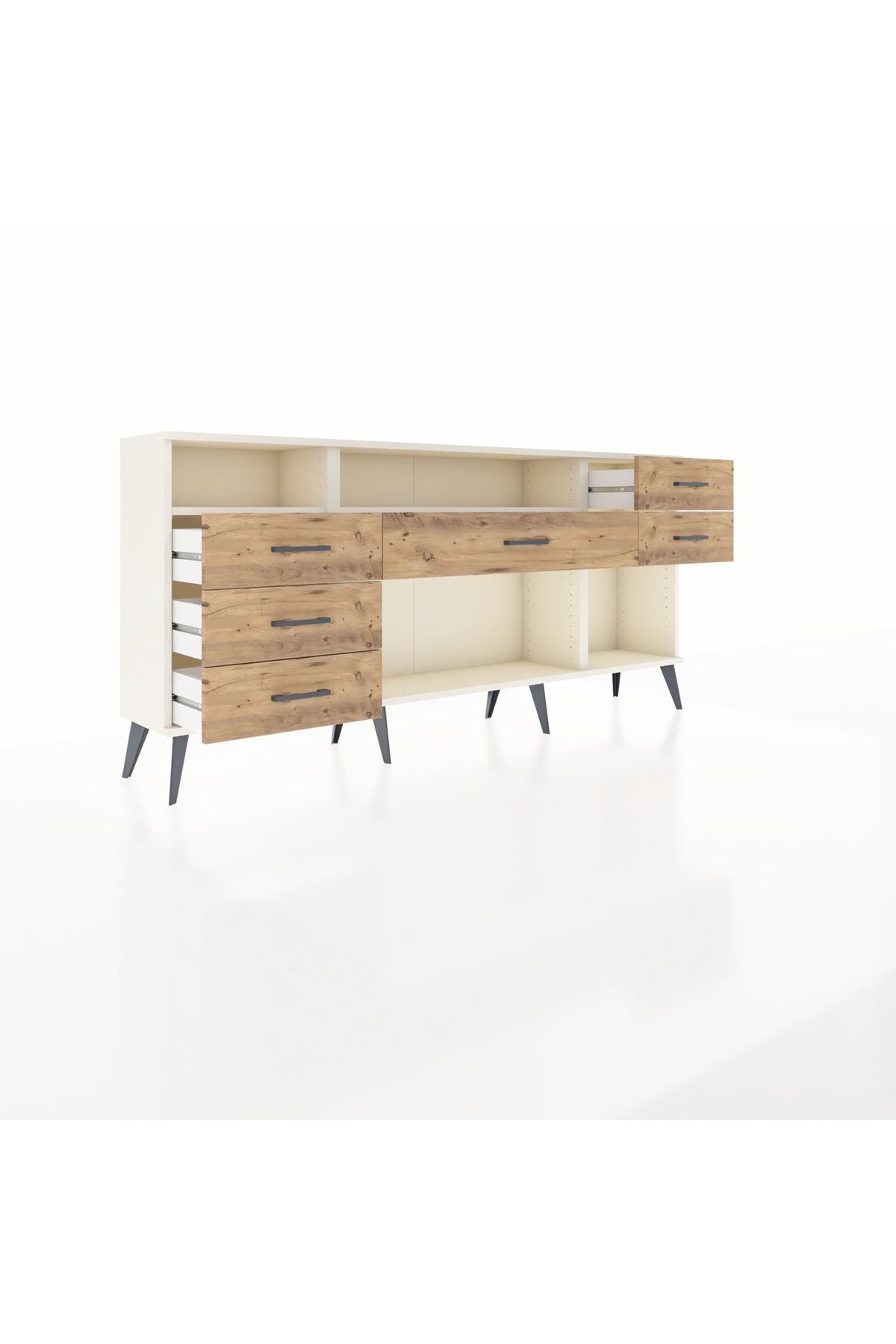 Arges Konsol 2 Raflı 6 Çekmeceli 176x30x83 - S148M012V06A