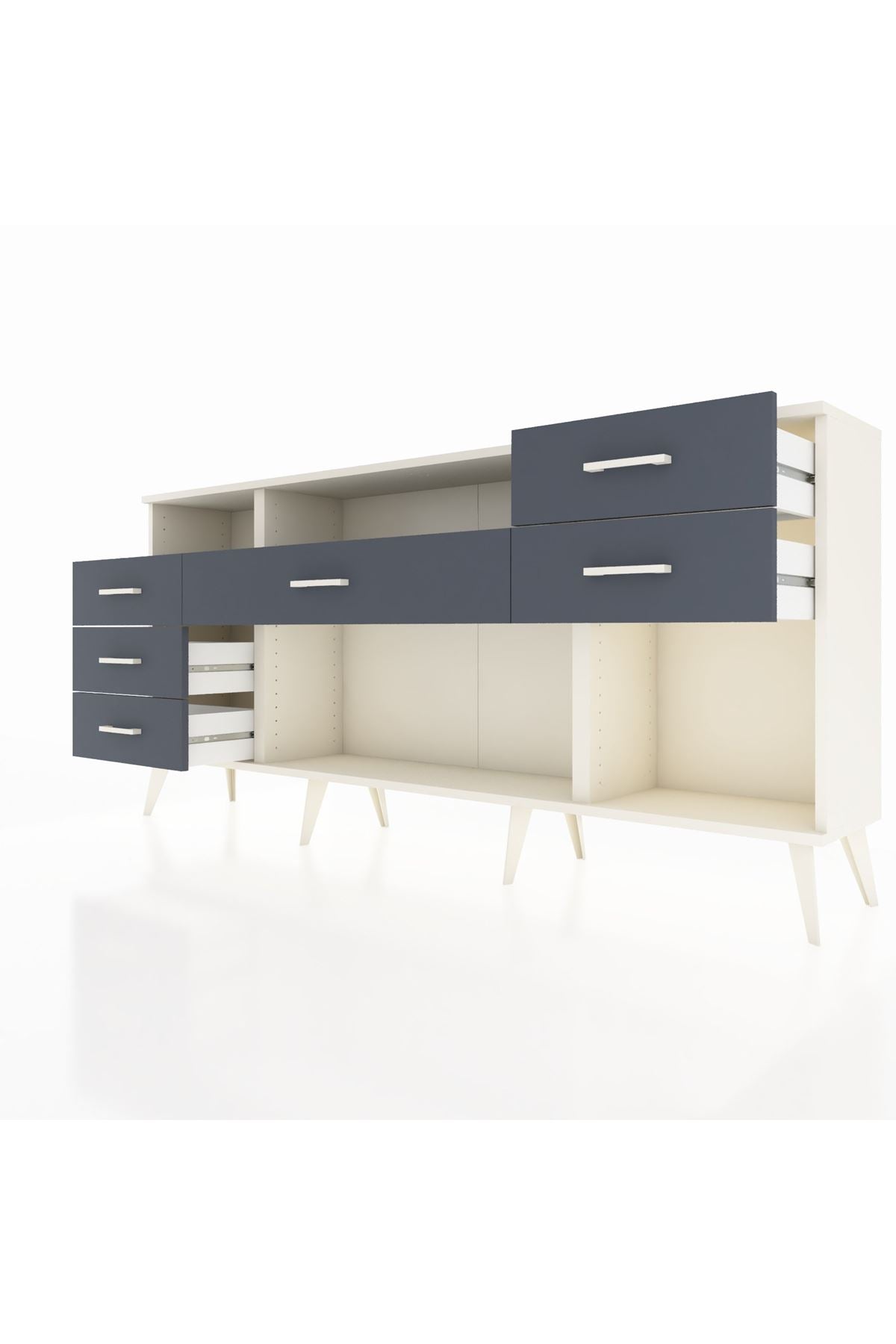 Arges Konsol 2 Raflı 6 Çekmeceli 176x30x83 - S148M012V08A