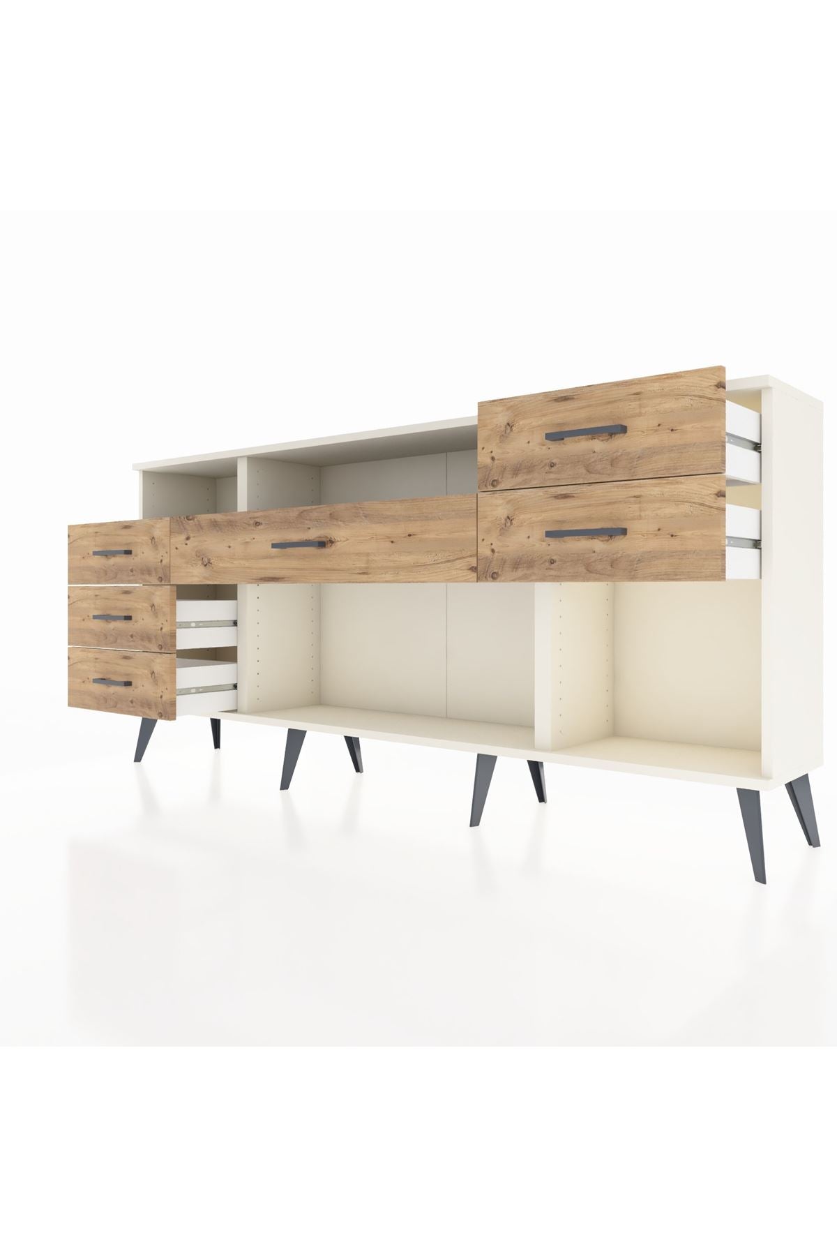Arges Konsol 2 Raflı 6 Çekmeceli 176x30x83 - S148M012V09A