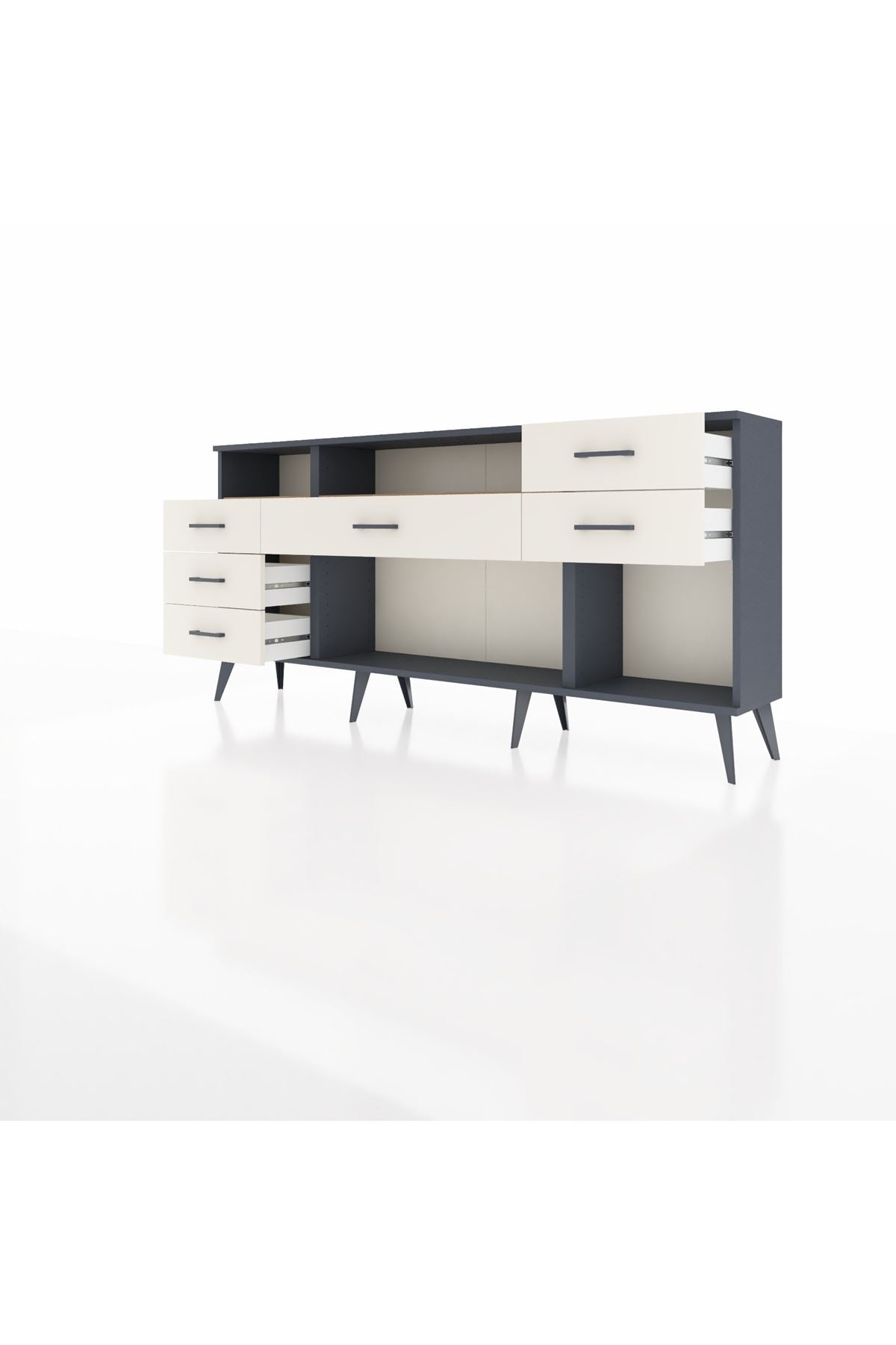 Arges Konsol 2 Raflı 6 Çekmeceli 176x30x83 - S148M012V10A