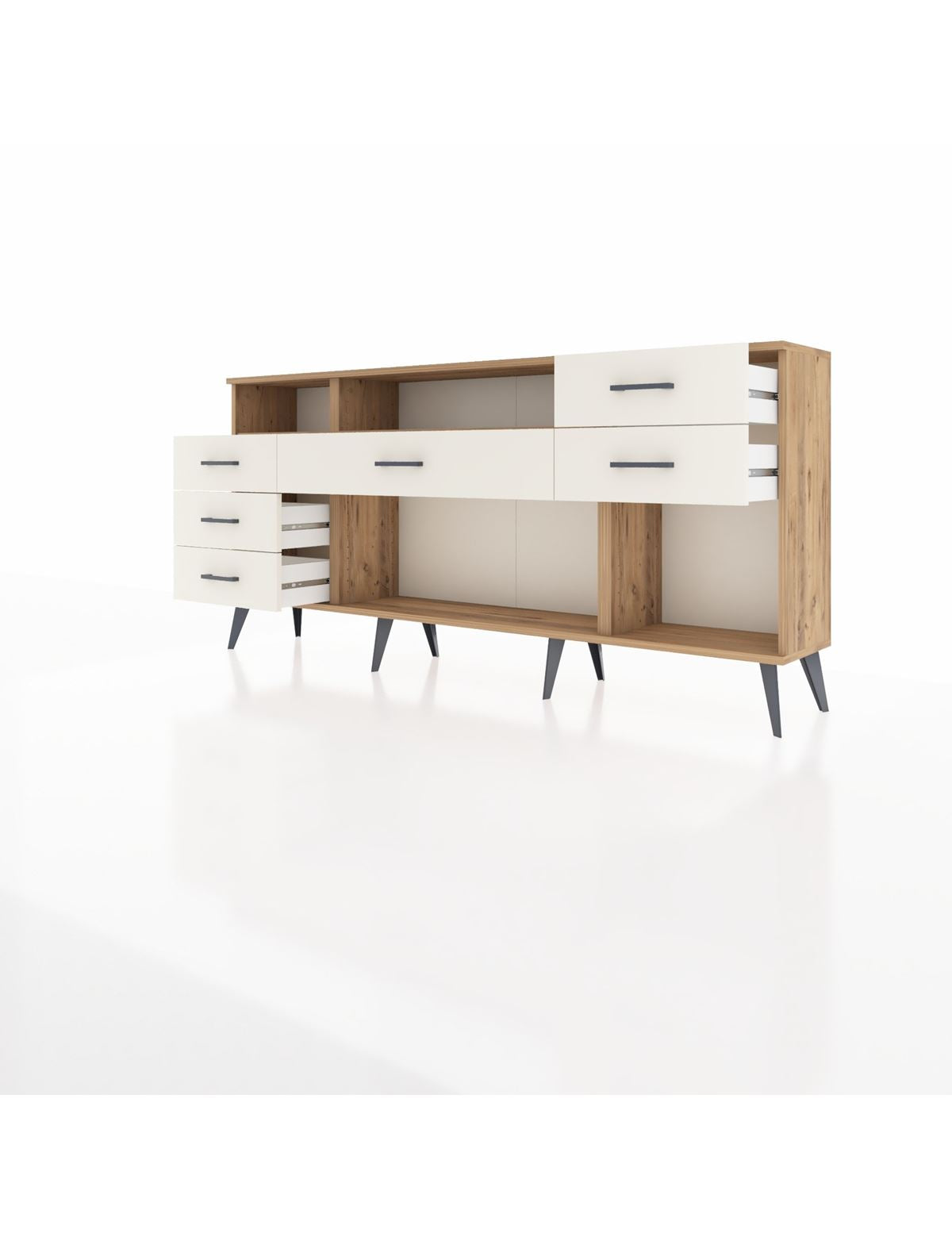 Arges Konsol 2 Raflı 6 Çekmeceli 176x30x83 - S148M012V19A