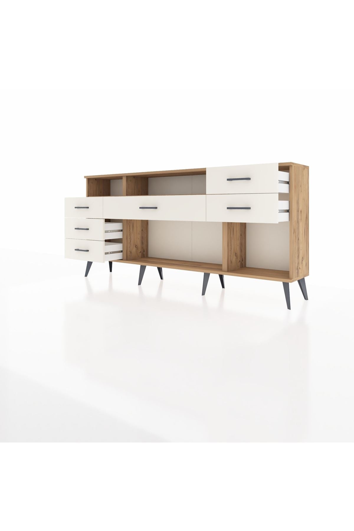 Arges Konsol 2 Raflı 6 Çekmeceli 176x30x83 - S148M012V19A