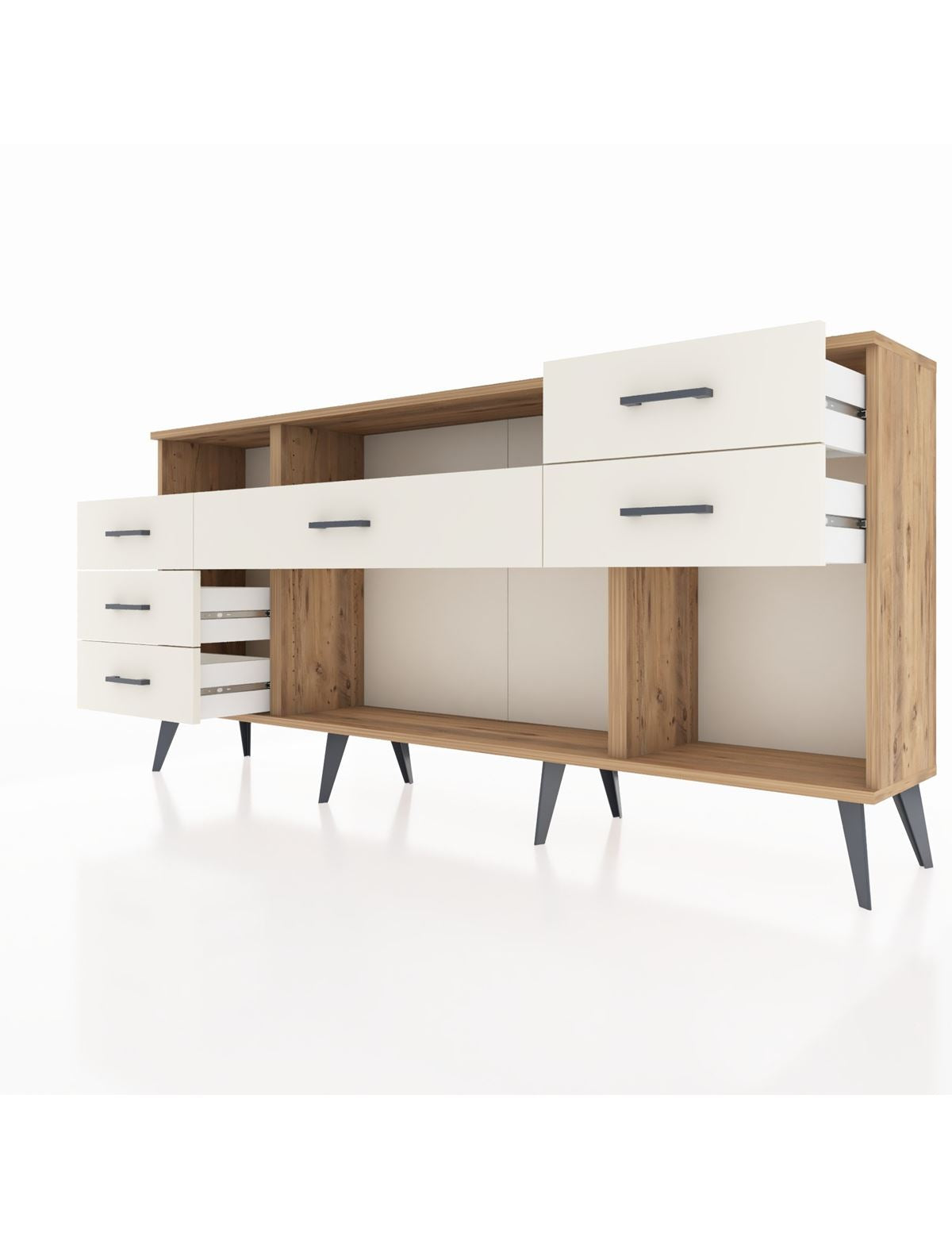 Arges Konsol 2 Raflı 6 Çekmeceli 176x30x83 - S148M012V19A