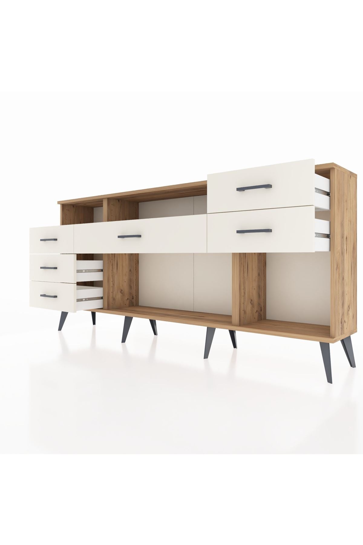 Arges Konsol 2 Raflı 6 Çekmeceli 176x30x83 - S148M012V19A