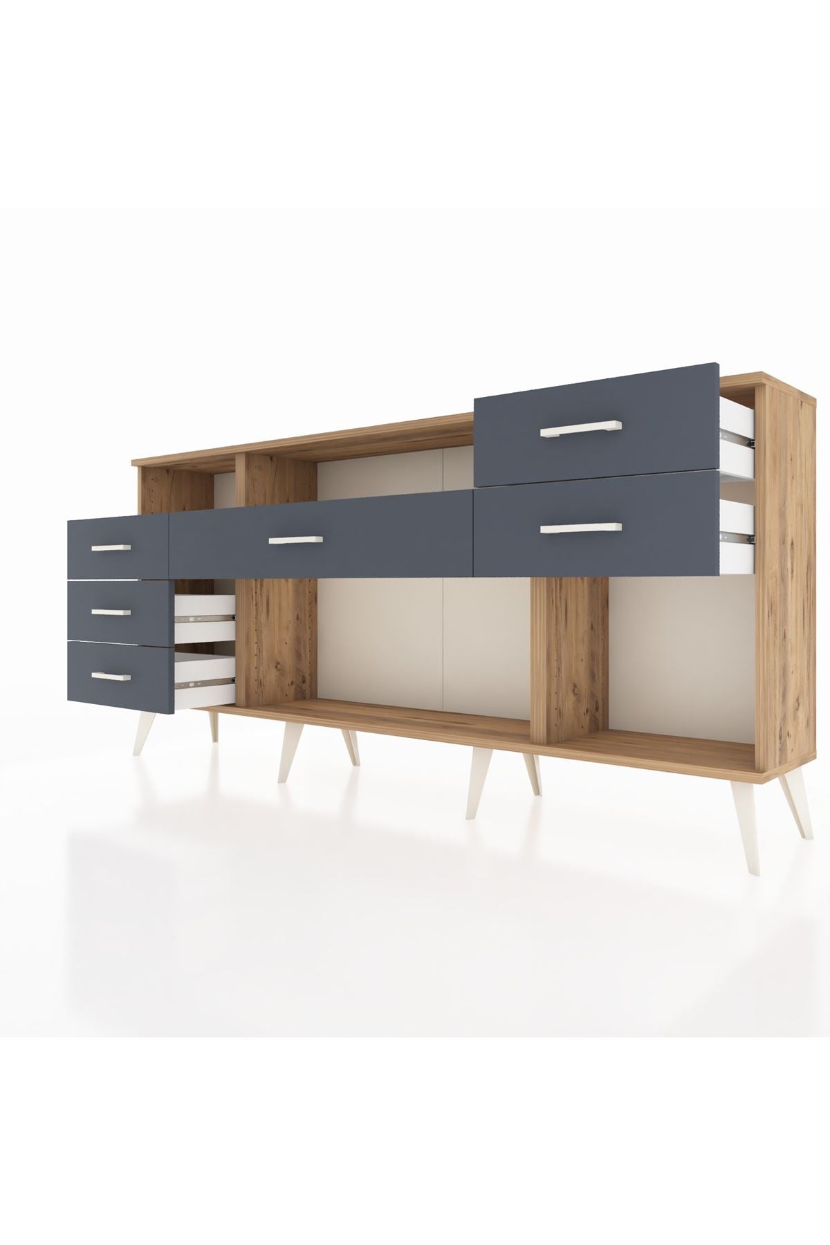 Arges Konsol 2 Raflı 6 Çekmeceli 176x30x83 - S148M012V23A