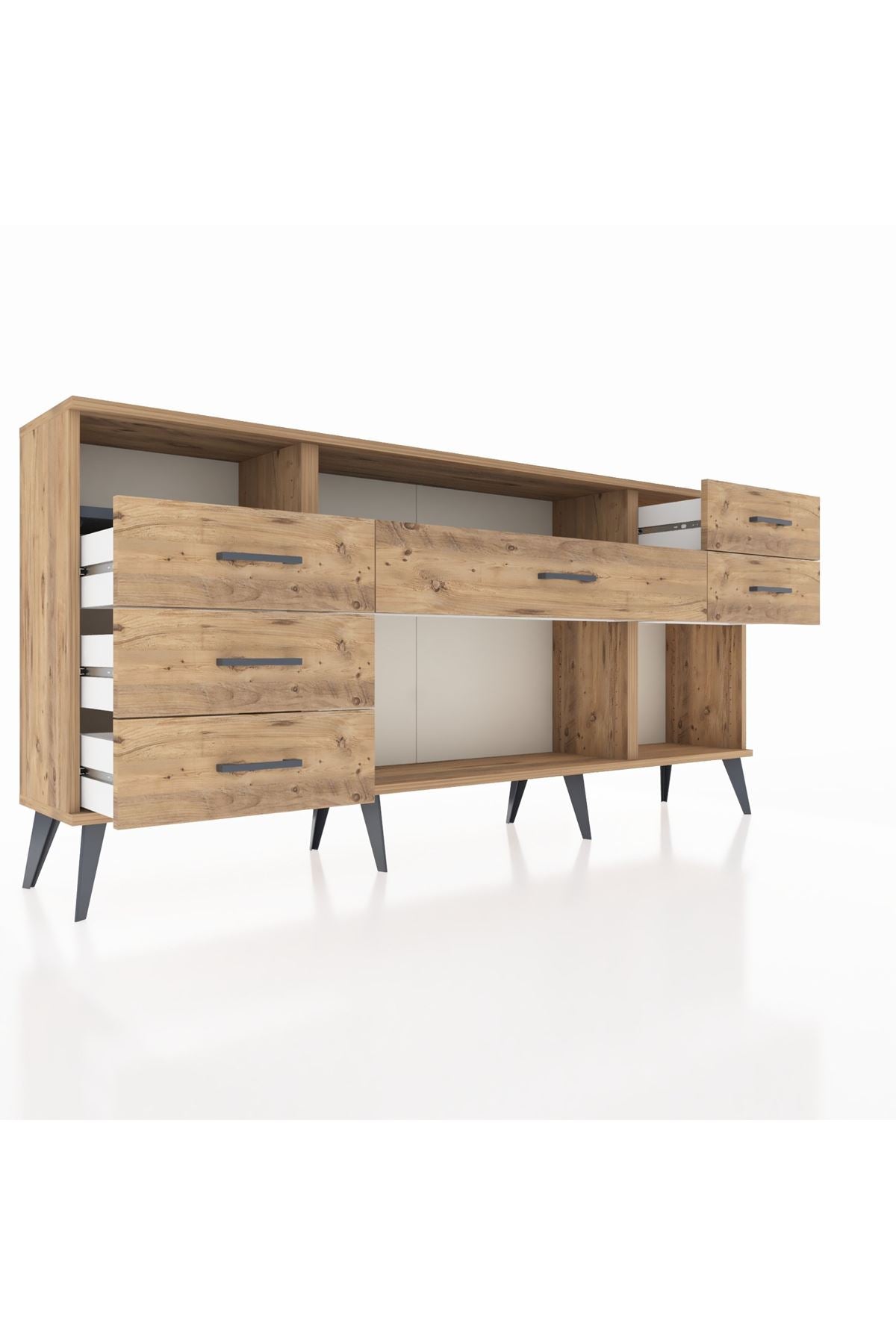 Arges Konsol 2 Raflı 6 Çekmeceli 176x30x83 - S148M012V27A
