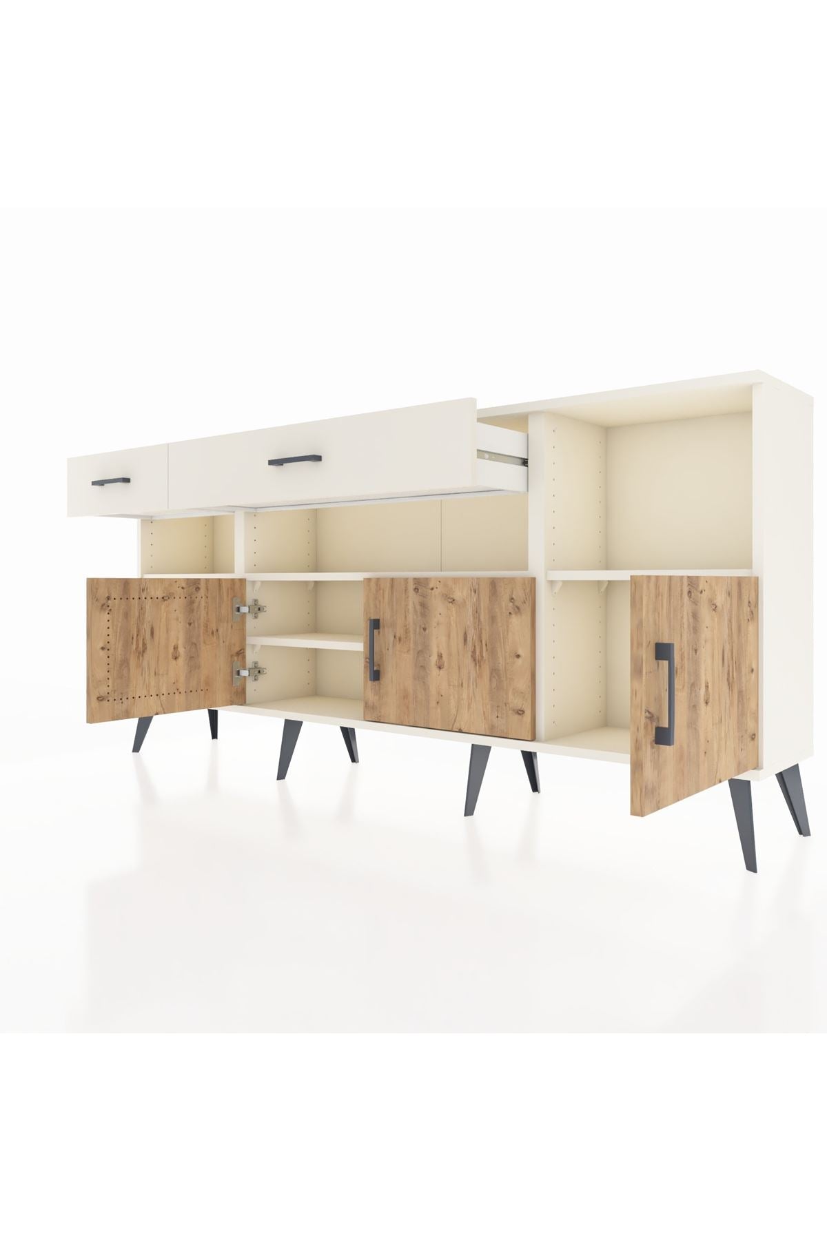 Arges Konsol 5 Raflı 2 Çekmeceli 3 Kapaklı 176x30x83 - S148M013V01A