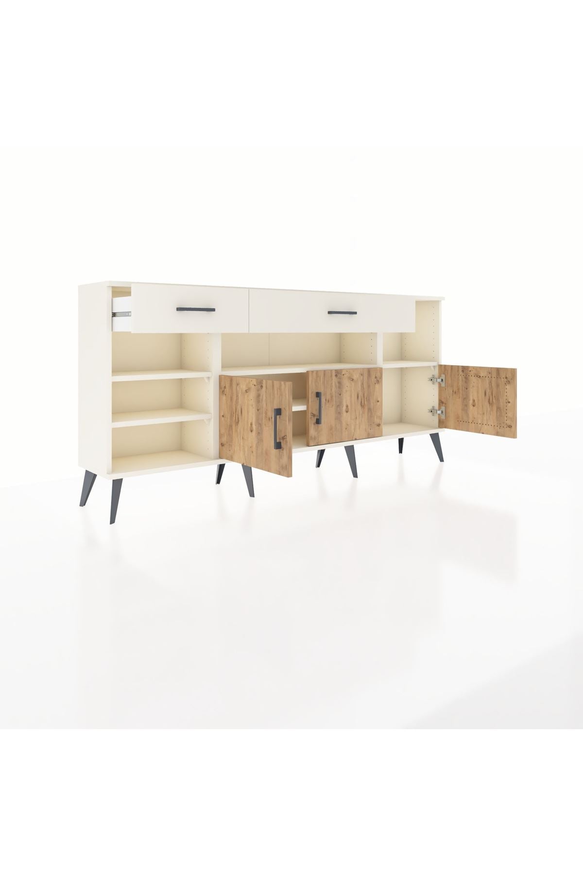 Arges Konsol 5 Raflı 2 Çekmeceli 3 Kapaklı 176x30x83 - S148M013V01A