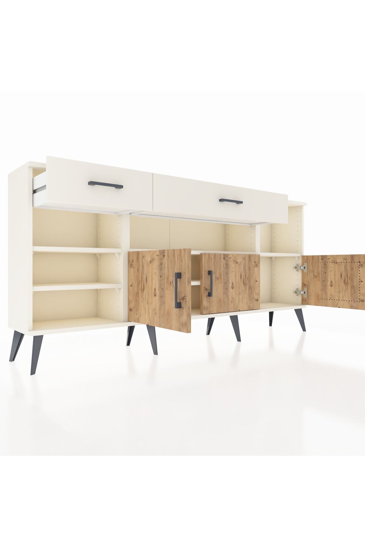Arges Konsol 5 Raflı 2 Çekmeceli 3 Kapaklı 176x30x83 - S148M013V01A