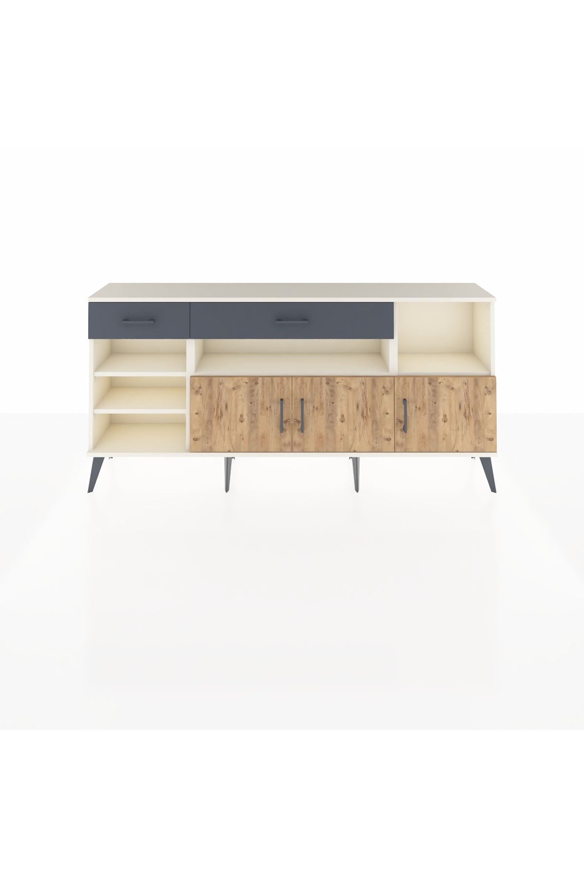 Arges Konsol 5 Raflı 2 Çekmeceli 3 Kapaklı 176x30x83 - S148M013V02A