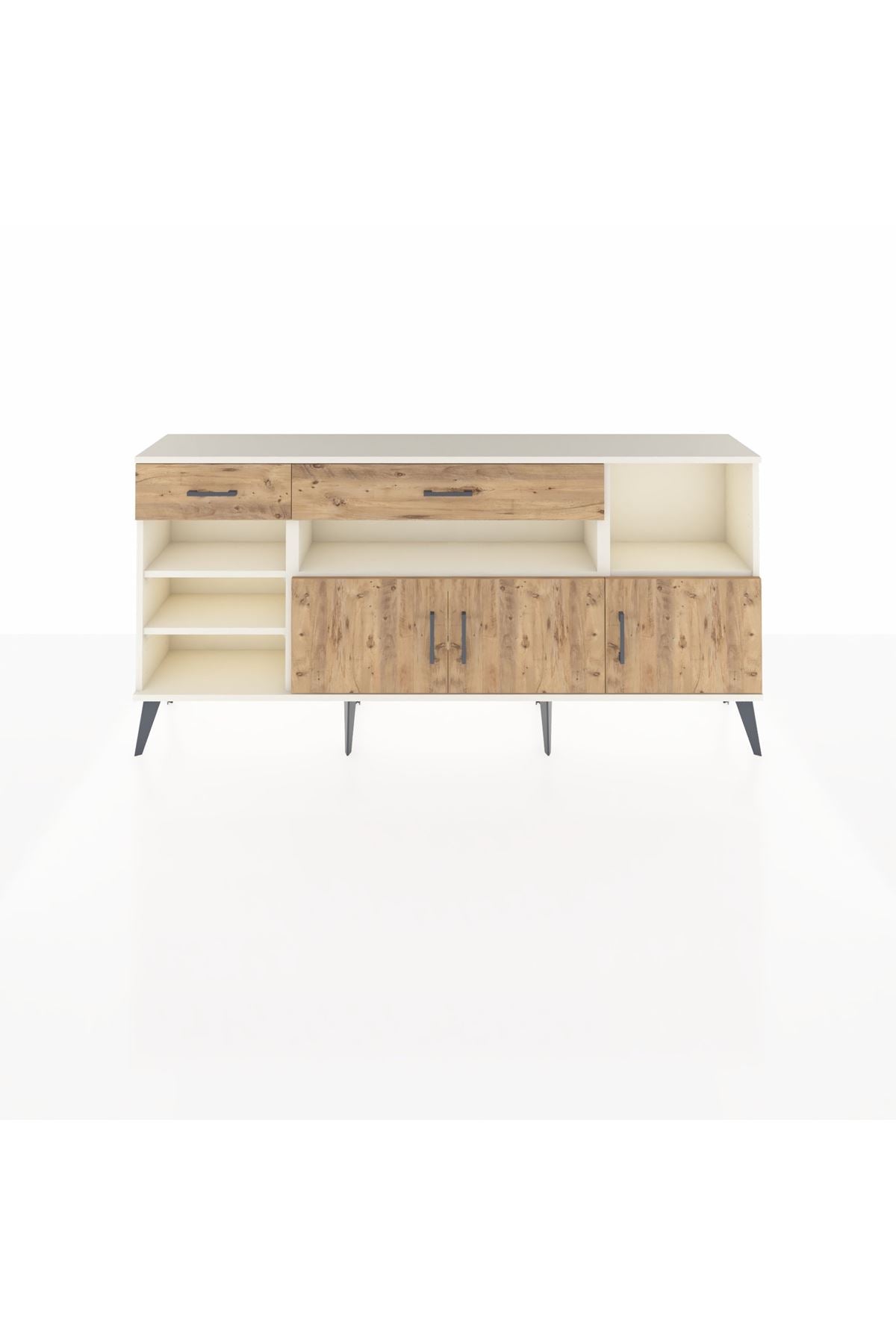 Arges Konsol 5 Raflı 2 Çekmeceli 3 Kapaklı 176x30x83 - S148M013V03A