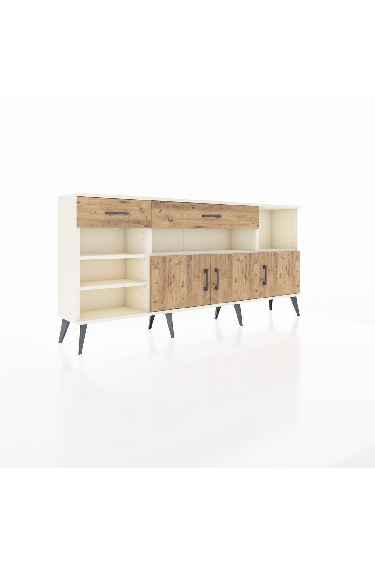 Arges Konsol 5 Raflı 2 Çekmeceli 3 Kapaklı 176x30x83 - S148M013V03A