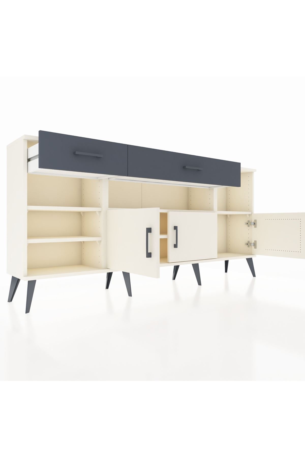 Arges Konsol 5 Raflı 2 Çekmeceli 3 Kapaklı 176x30x83 - S148M013V05A