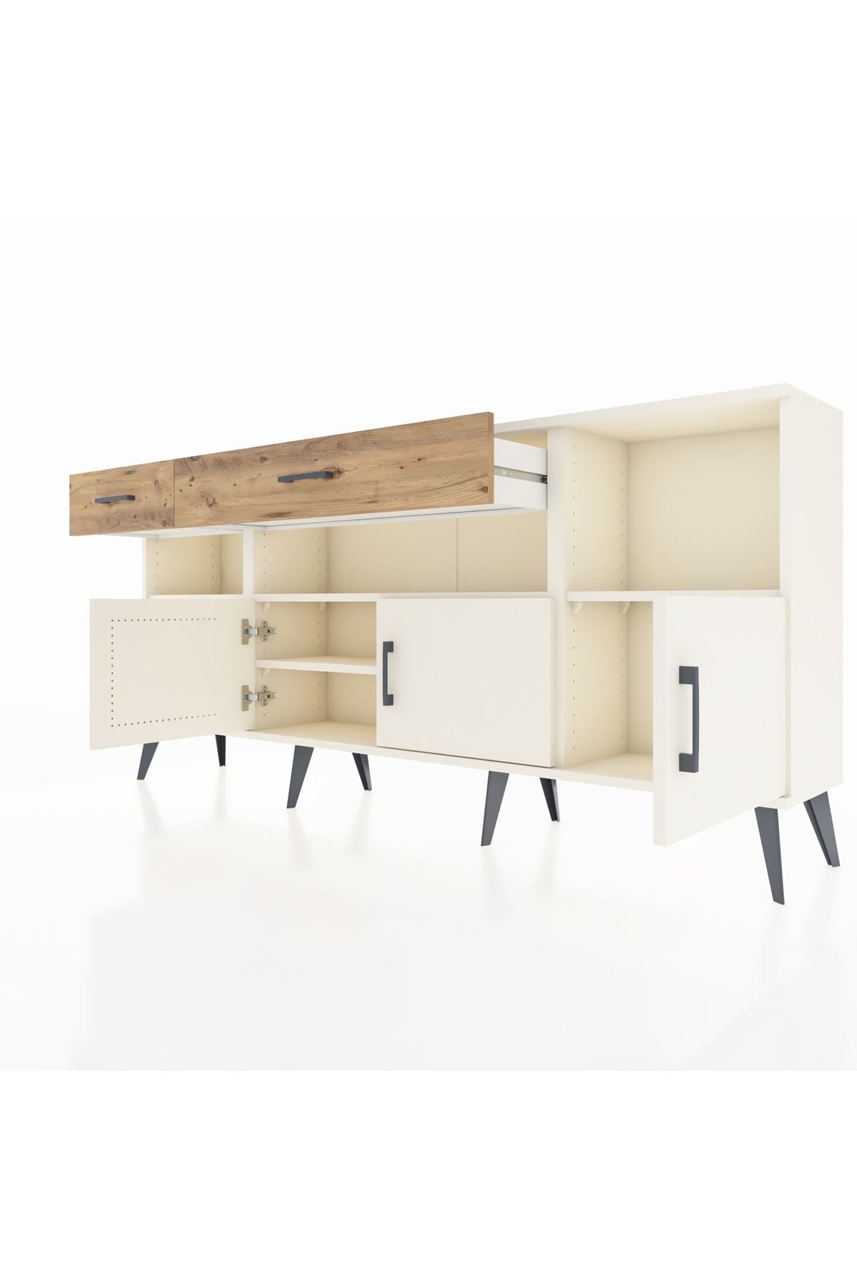 Arges Konsol 5 Raflı 2 Çekmeceli 3 Kapaklı 176x30x83 - S148M013V06A