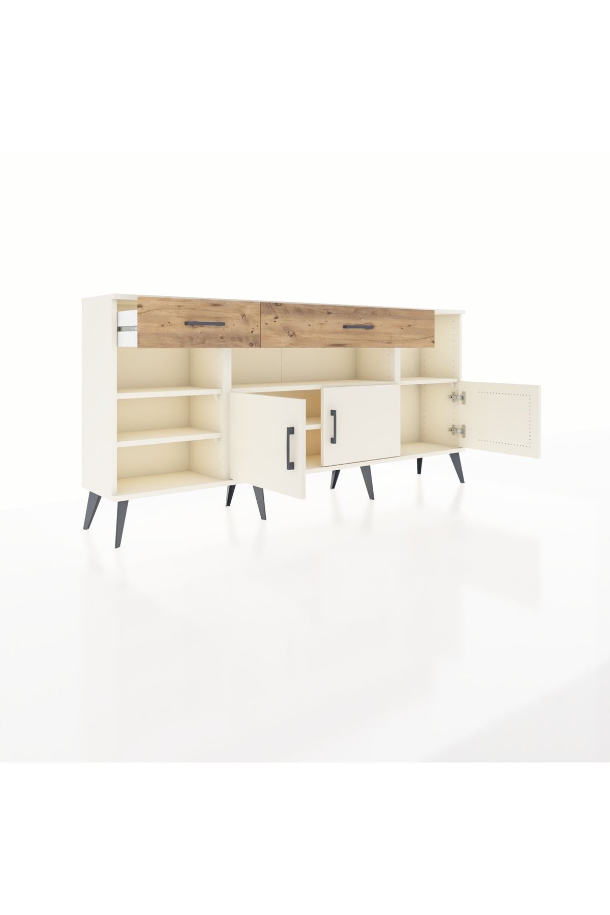 Arges Konsol 5 Raflı 2 Çekmeceli 3 Kapaklı 176x30x83 - S148M013V06A