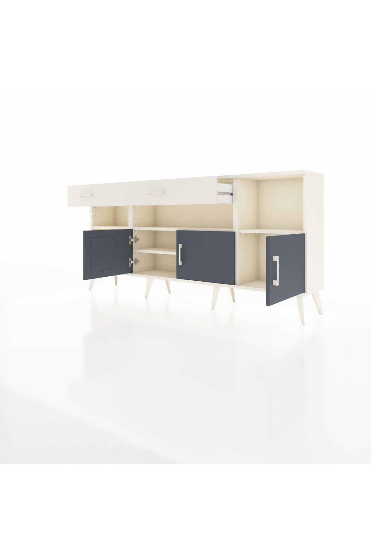 Arges Konsol 5 Raflı 2 Çekmeceli 3 Kapaklı 176x30x83 - S148M013V07A