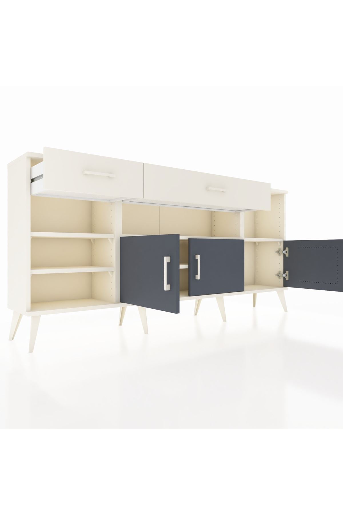 Arges Konsol 5 Raflı 2 Çekmeceli 3 Kapaklı 176x30x83 - S148M013V07A