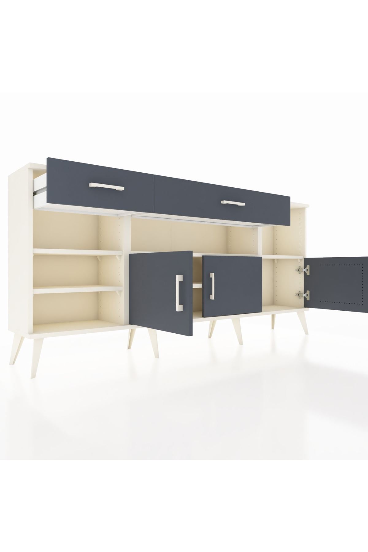 Arges Konsol 5 Raflı 2 Çekmeceli 3 Kapaklı 176x30x83 - S148M013V08A