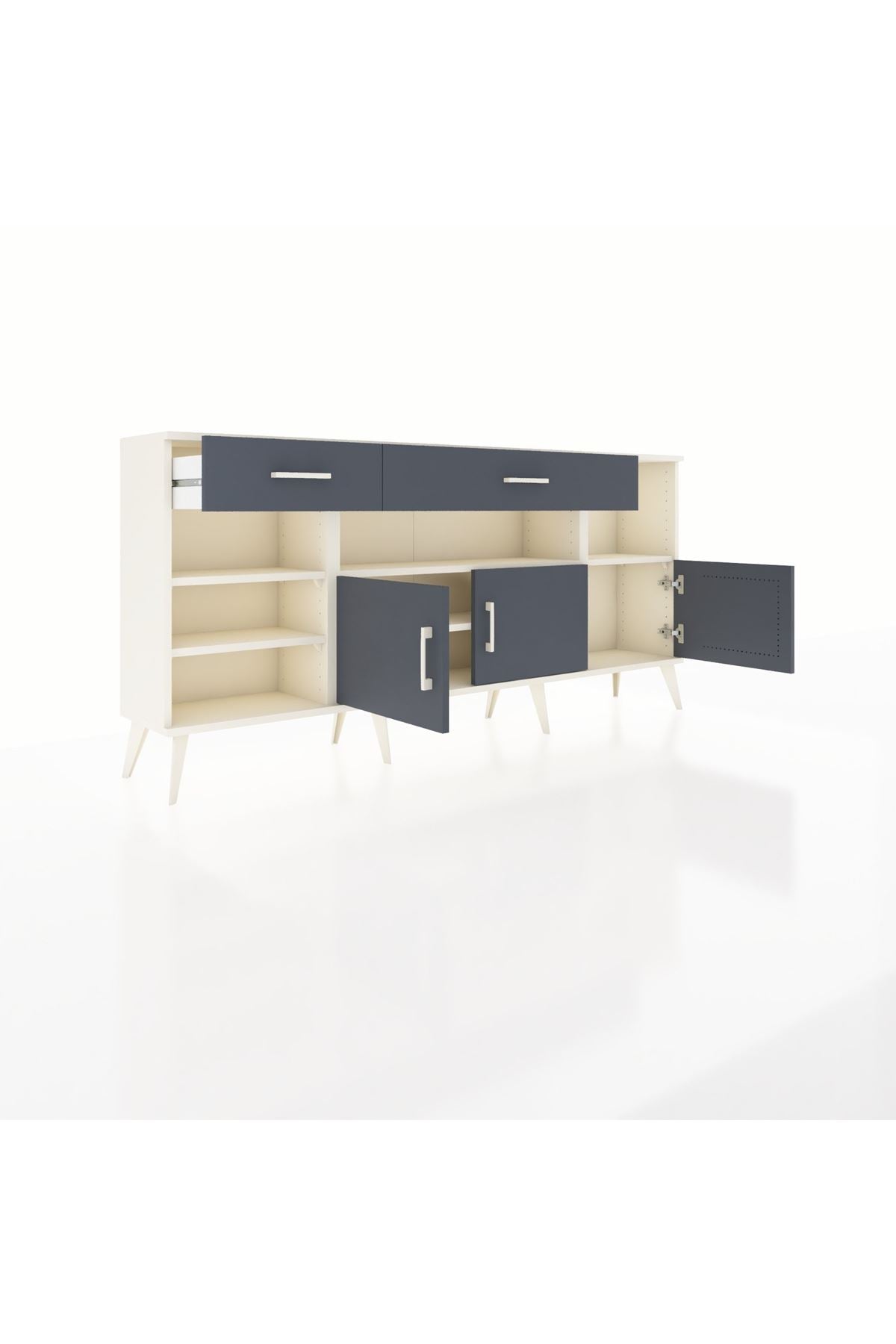 Arges Konsol 5 Raflı 2 Çekmeceli 3 Kapaklı 176x30x83 - S148M013V08A