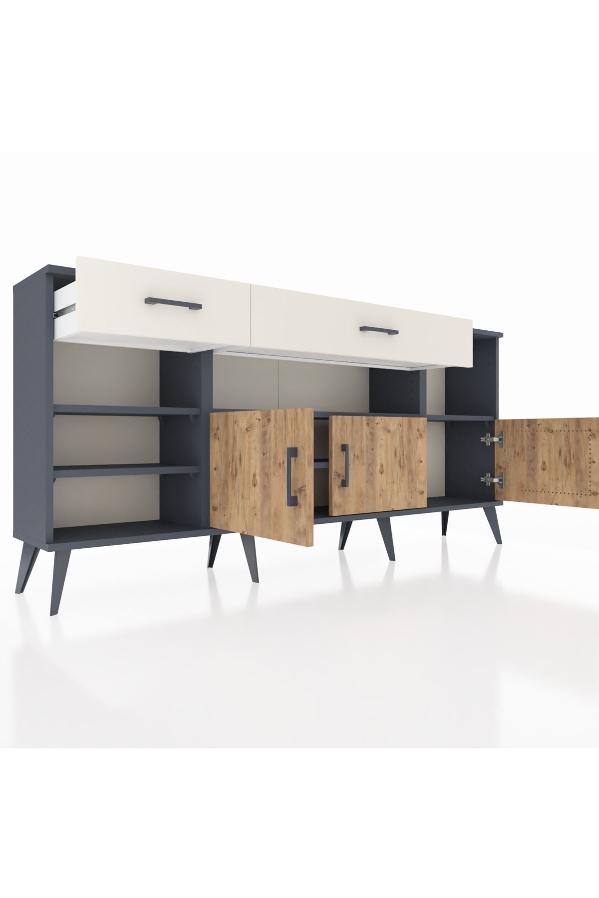 Arges Konsol 5 Raflı 2 Çekmeceli 3 Kapaklı 176x30x83 - S148M013V10A