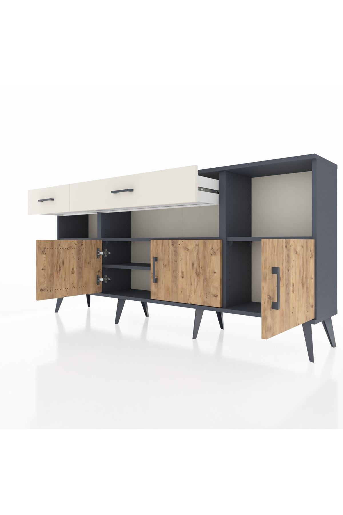 Arges Konsol 5 Raflı 2 Çekmeceli 3 Kapaklı 176x30x83 - S148M013V10A