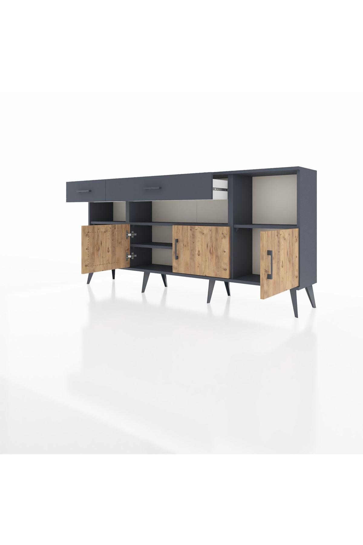Arges Konsol 5 Raflı 2 Çekmeceli 3 Kapaklı 176x30x83 - S148M013V11A