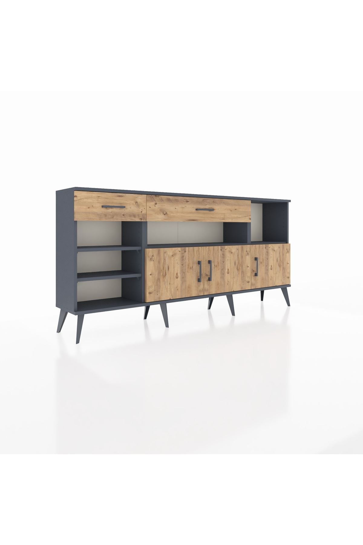 Arges Konsol 5 Raflı 2 Çekmeceli 3 Kapaklı 176x30x83 - S148M013V12A
