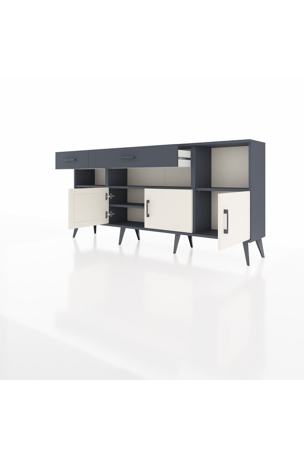 Arges Konsol 5 Raflı 2 Çekmeceli 3 Kapaklı 176x30x83 - S148M013V14A