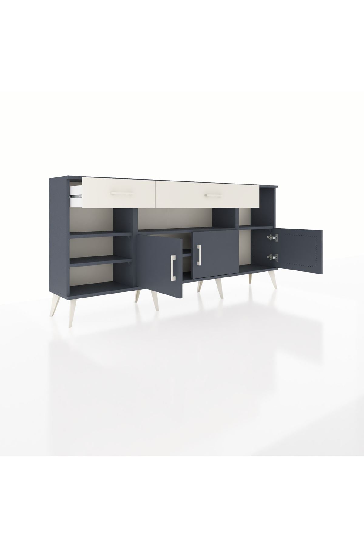 Arges Konsol 5 Raflı 2 Çekmeceli 3 Kapaklı 176x30x83 - S148M013V16A