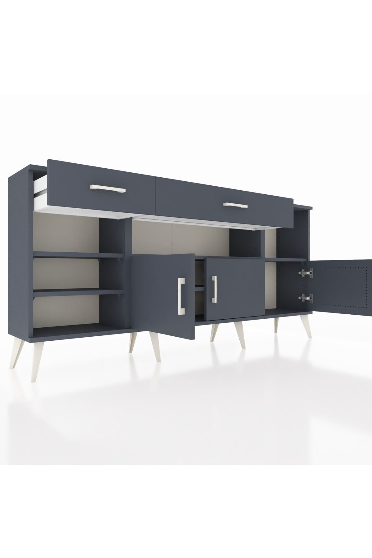 Arges Konsol 5 Raflı 2 Çekmeceli 3 Kapaklı 176x30x83 - S148M013V17A