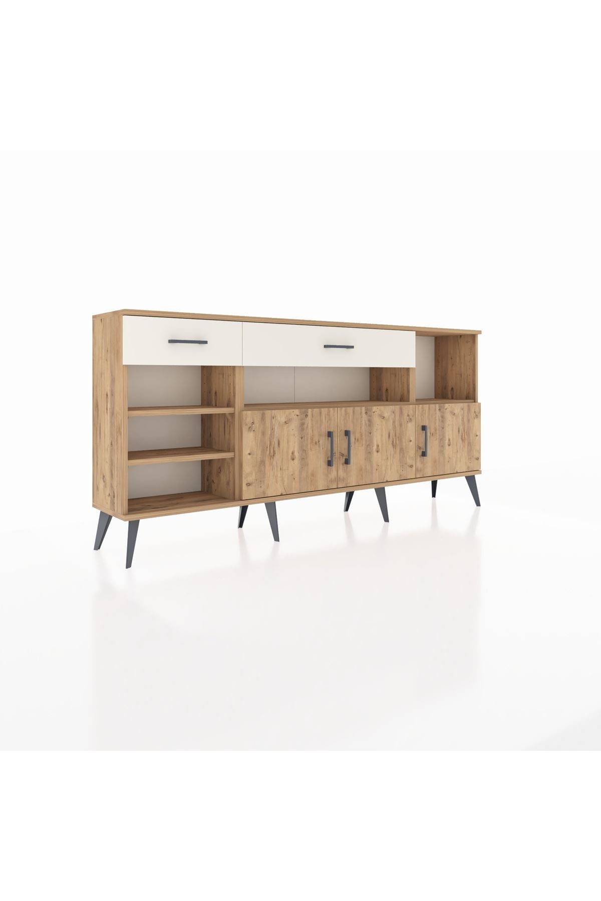 Arges Konsol 5 Raflı 2 Çekmeceli 3 Kapaklı 176x30x83 - S148M013V19A