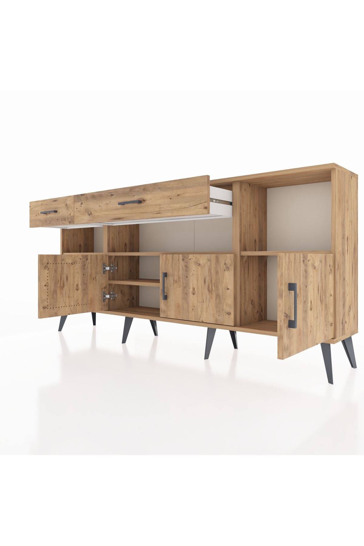 Arges Konsol 5 Raflı 2 Çekmeceli 3 Kapaklı 176x30x83 - S148M013V21A