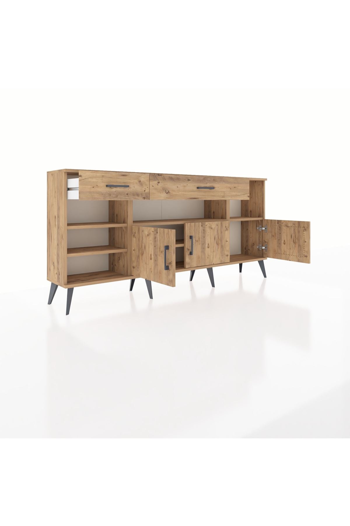 Arges Konsol 5 Raflı 2 Çekmeceli 3 Kapaklı 176x30x83 - S148M013V21A