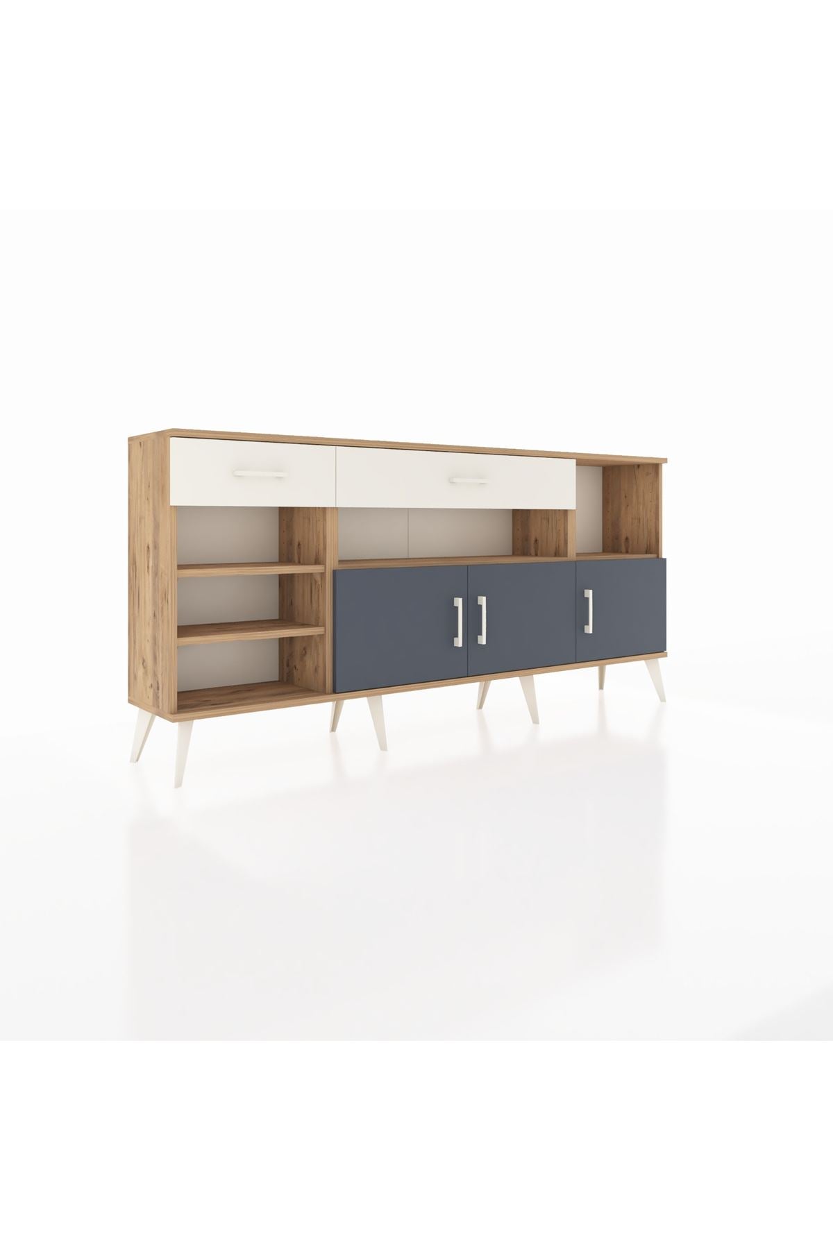 Arges Konsol 5 Raflı 2 Çekmeceli 3 Kapaklı 176x30x83 - S148M013V25A