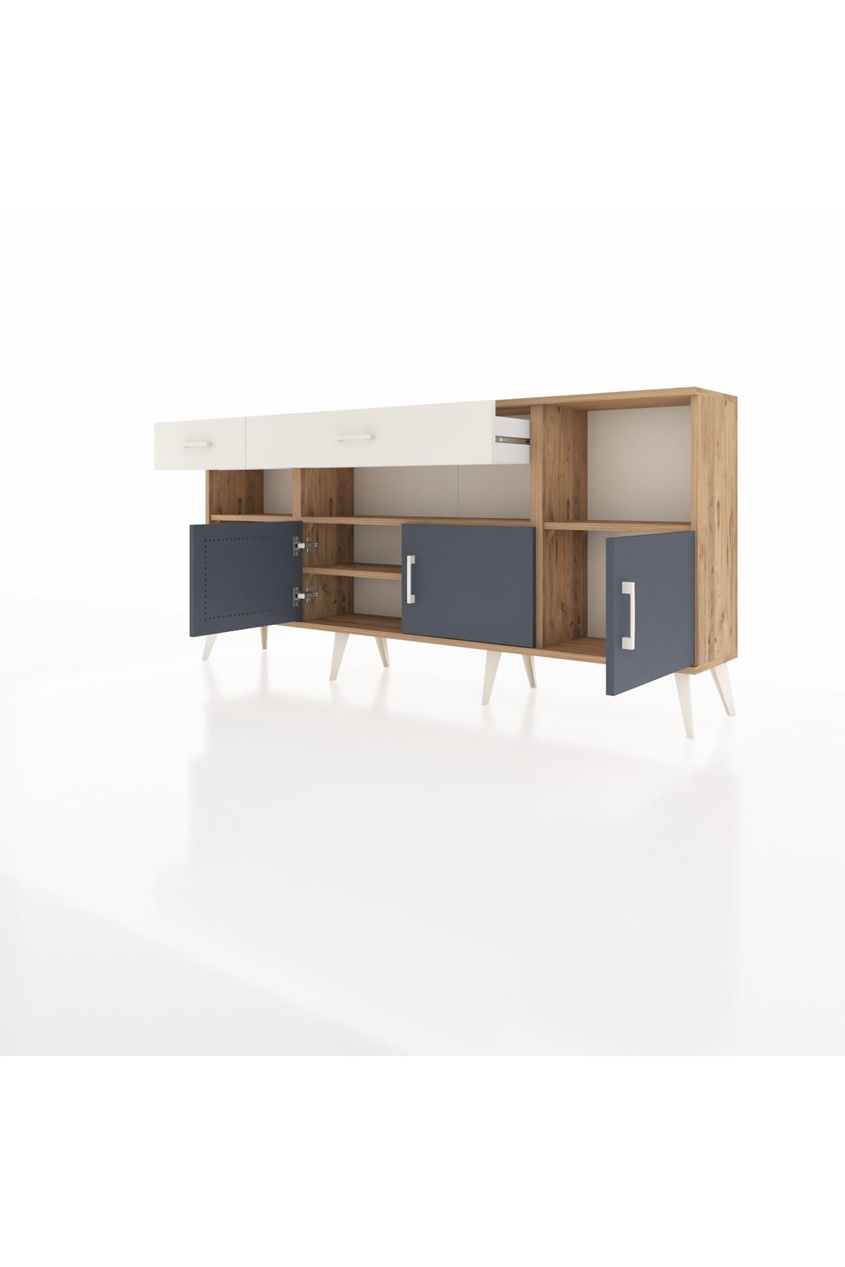Arges Konsol 5 Raflı 2 Çekmeceli 3 Kapaklı 176x30x83 - S148M013V25A