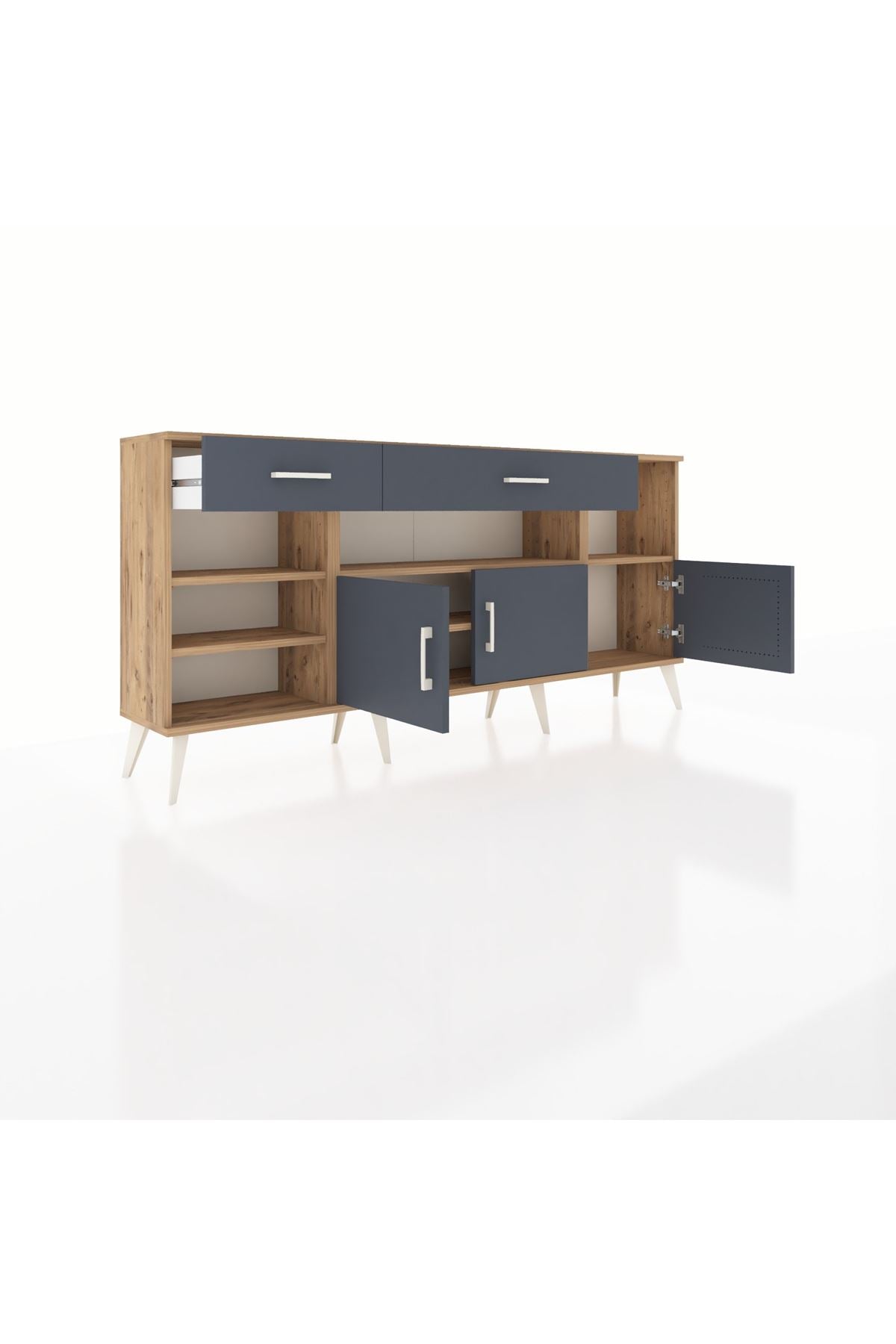 Arges Konsol 5 Raflı 2 Çekmeceli 3 Kapaklı 176x30x83 - S148M013V26A