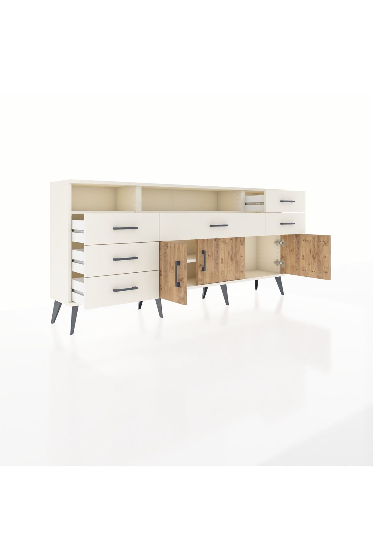 Arges Konsol 3 Raflı 6 Çekmeceli 3 Kapaklı 176x30x83 - S148M014V01A
