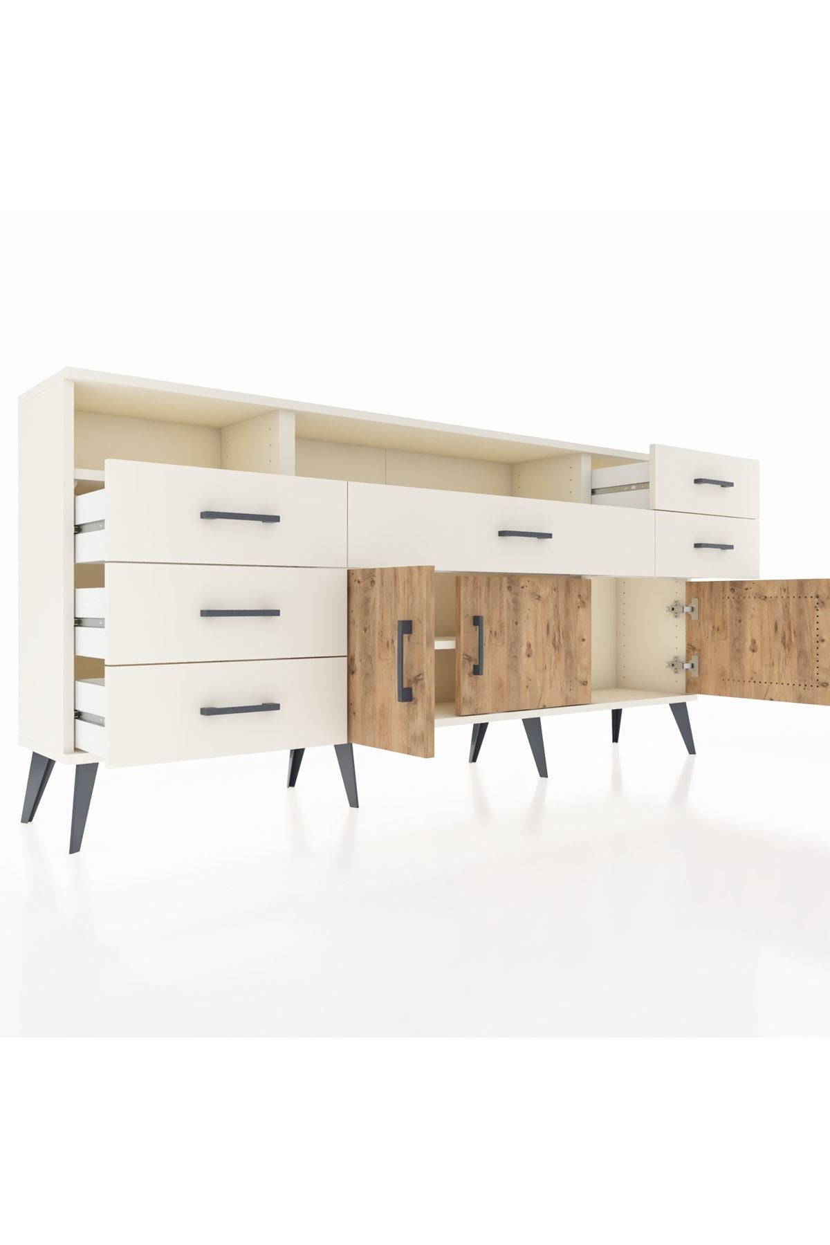 Arges Konsol 3 Raflı 6 Çekmeceli 3 Kapaklı 176x30x83 - S148M014V01A