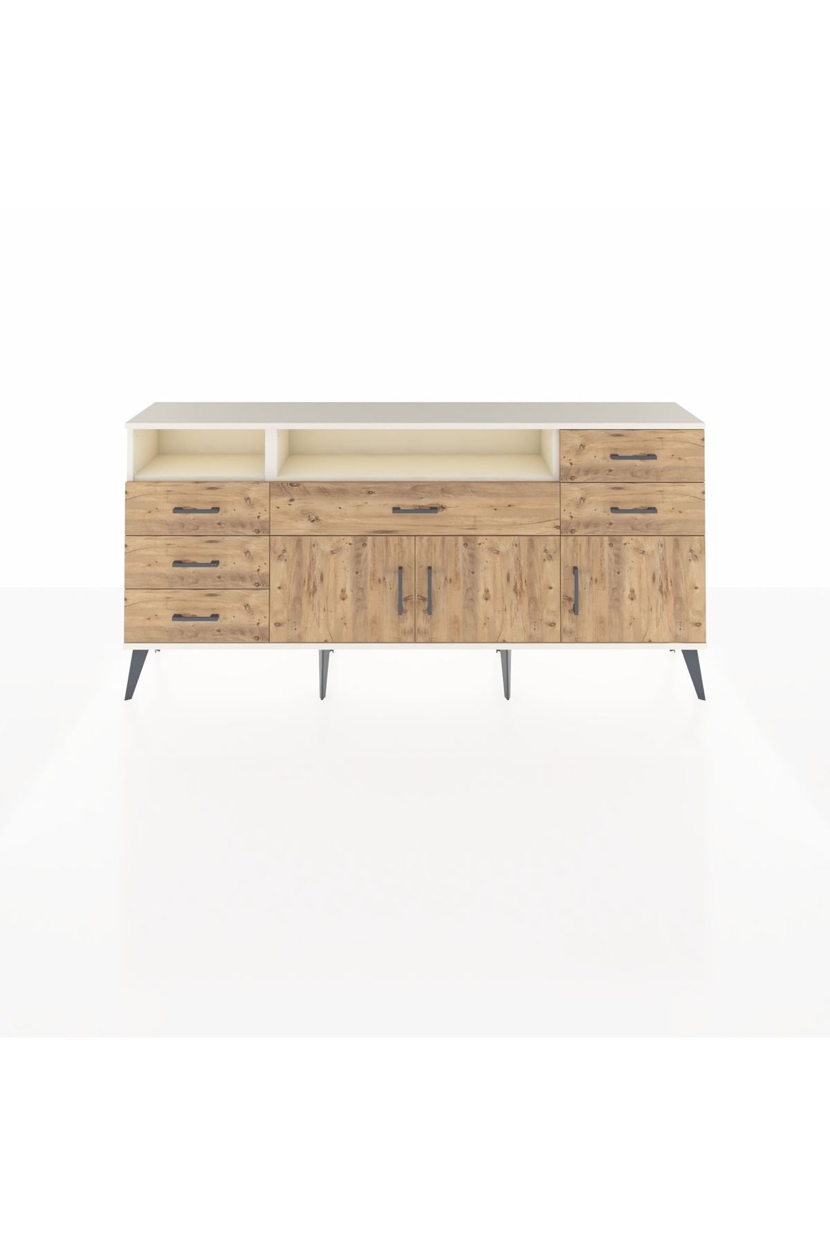 Arges Konsol 3 Raflı 6 Çekmeceli 3 Kapaklı 176x30x83 - S148M014V03A