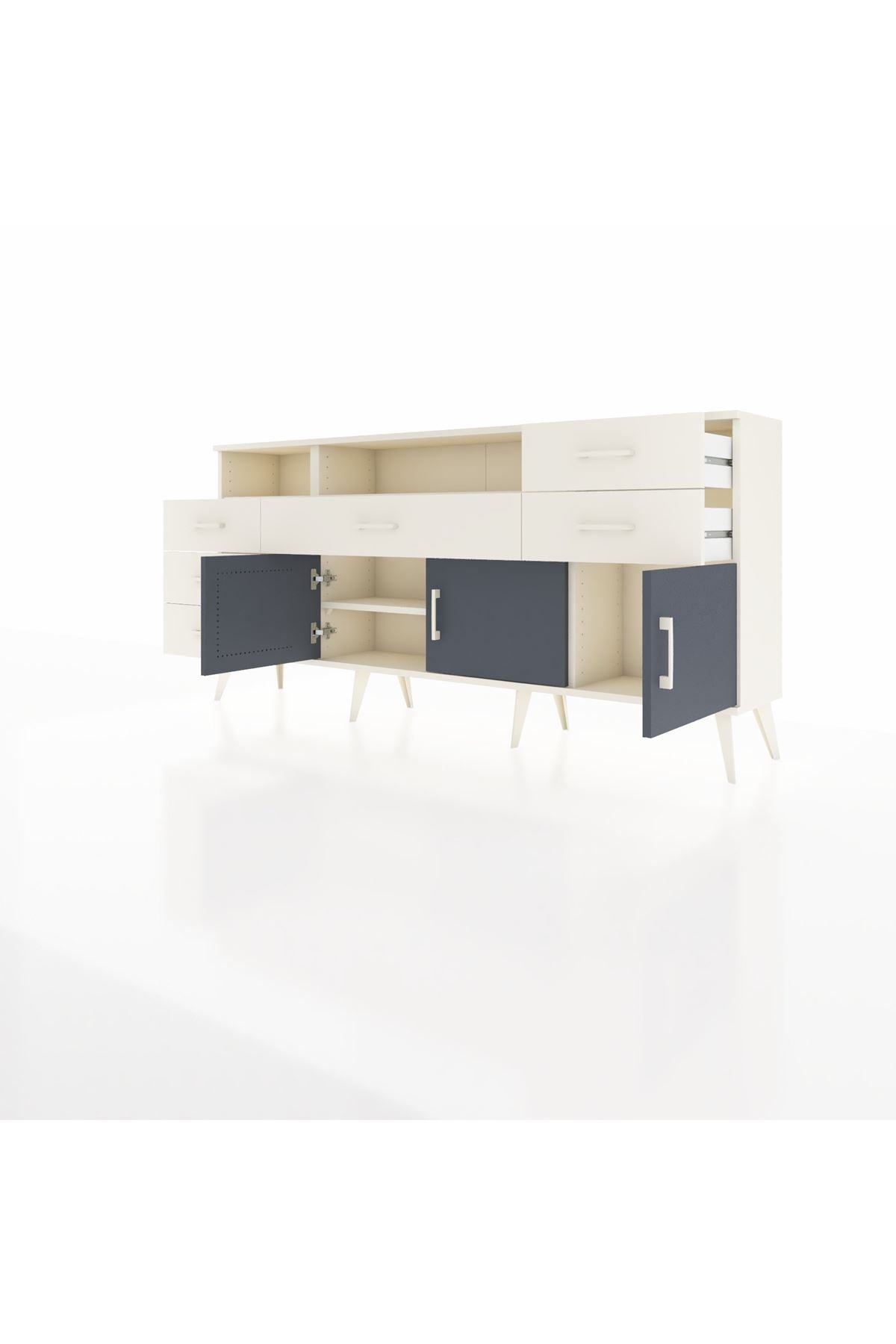 Arges Konsol 3 Raflı 6 Çekmeceli 3 Kapaklı 176x30x83 - S148M014V07A