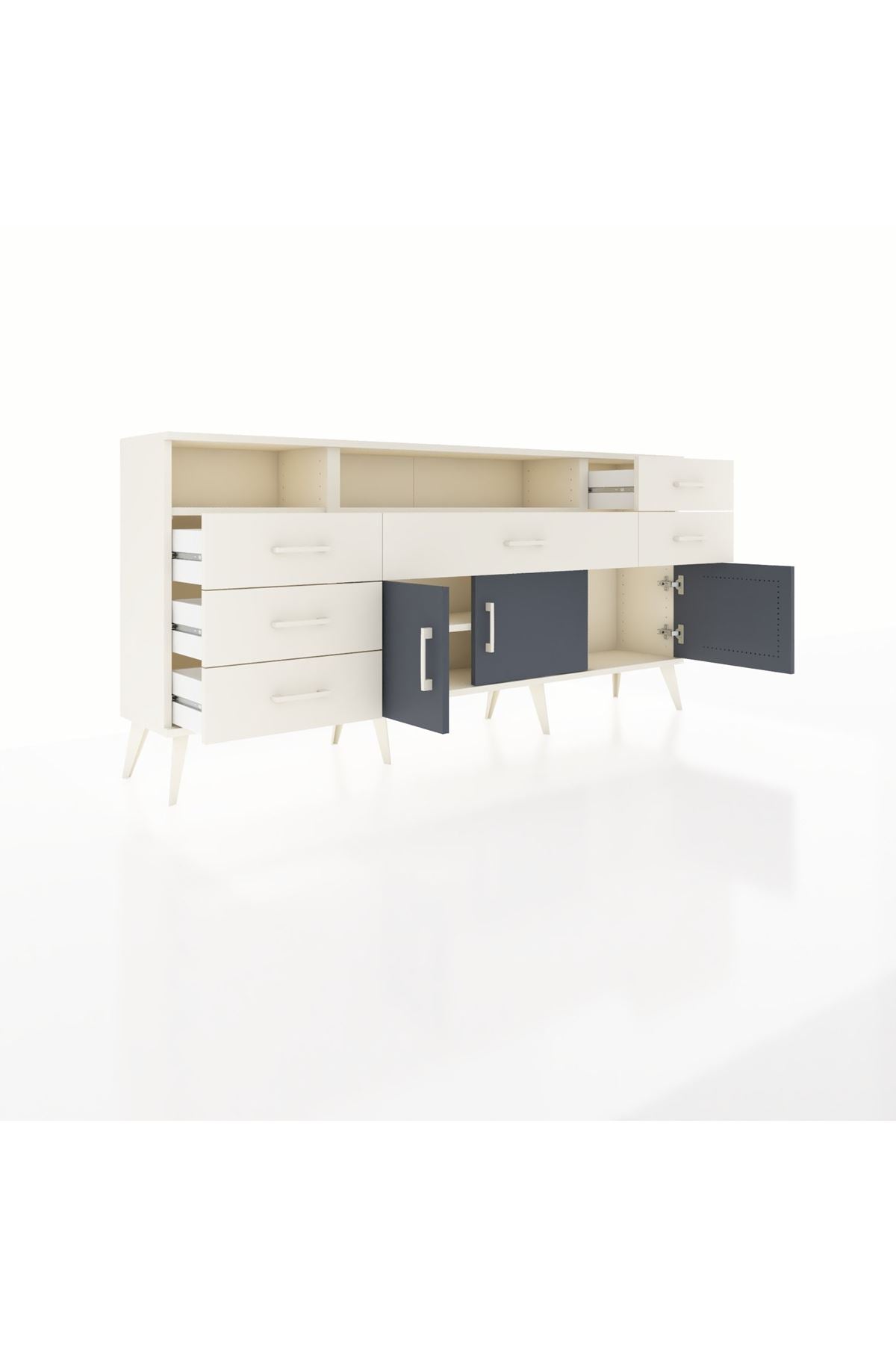 Arges Konsol 3 Raflı 6 Çekmeceli 3 Kapaklı 176x30x83 - S148M014V07A