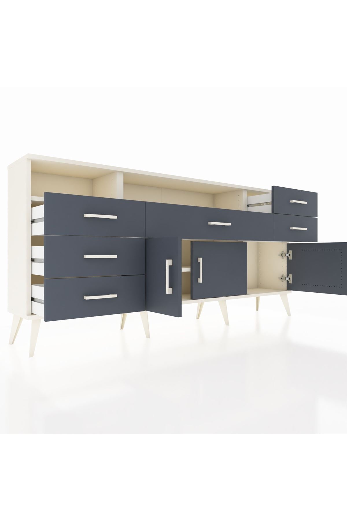 Arges Konsol 3 Raflı 6 Çekmeceli 3 Kapaklı 176x30x83 - S148M014V08A