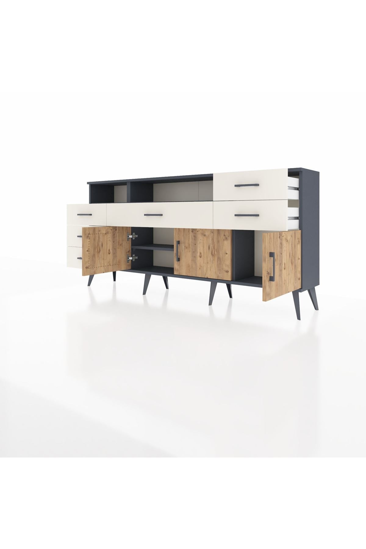 Arges Konsol 3 Raflı 6 Çekmeceli 3 Kapaklı 176x30x83 - S148M014V10A