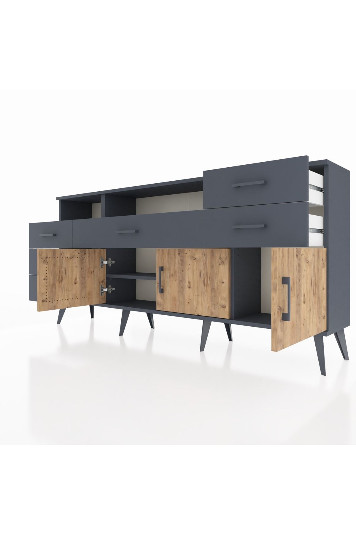 Arges Konsol 3 Raflı 6 Çekmeceli 3 Kapaklı 176x30x83 - S148M014V11A