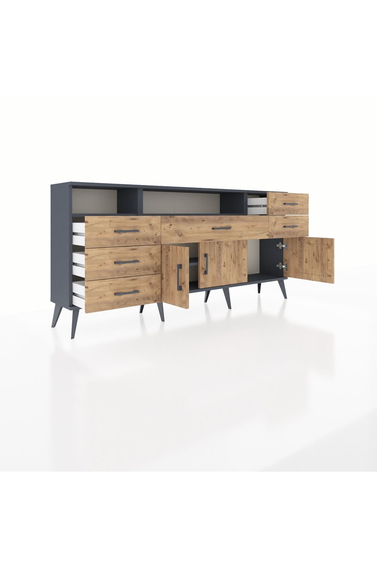 Arges Konsol 3 Raflı 6 Çekmeceli 3 Kapaklı 176x30x83 - S148M014V12A