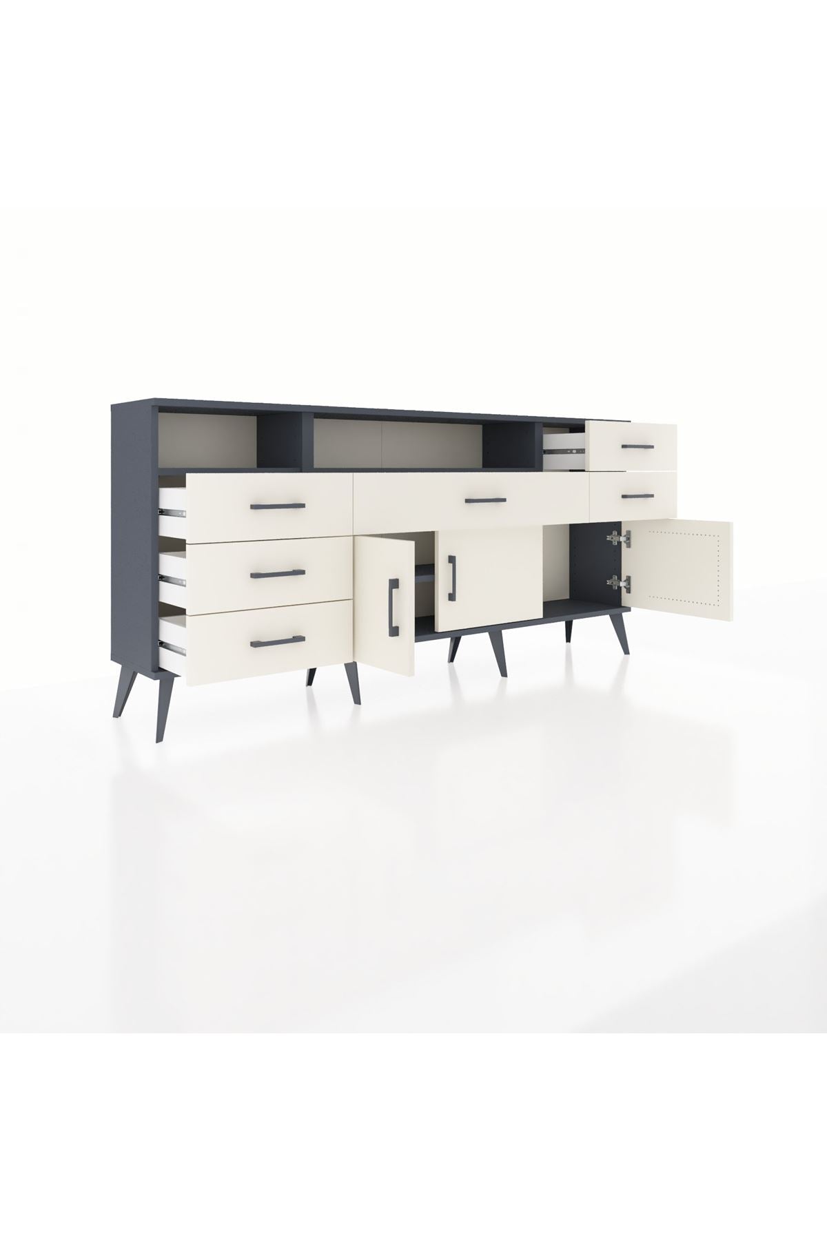Arges Konsol 3 Raflı 6 Çekmeceli 3 Kapaklı 176x30x83 - S148M014V13A