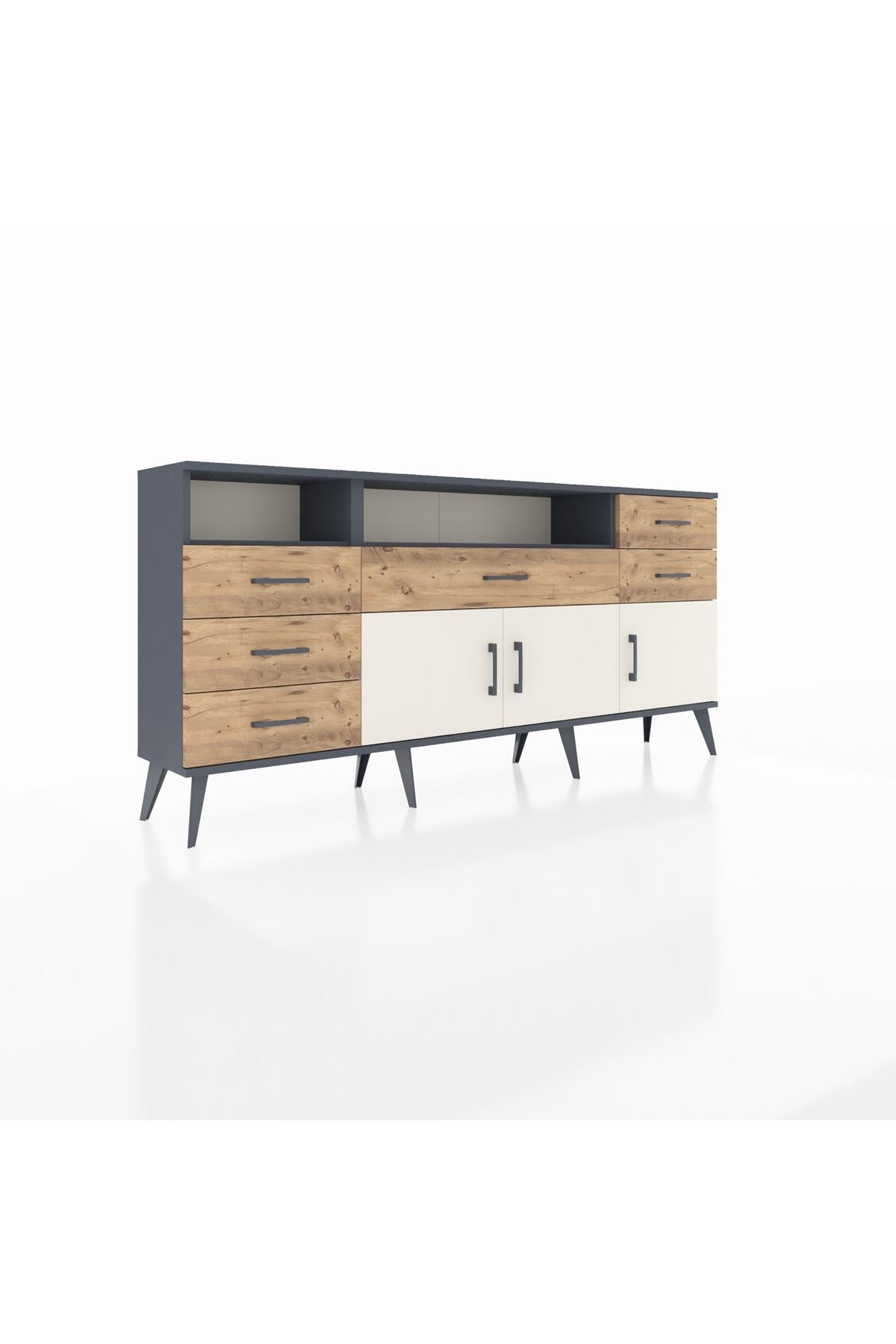 Arges Konsol 3 Raflı 6 Çekmeceli 3 Kapaklı 176x30x83 - S148M014V15A